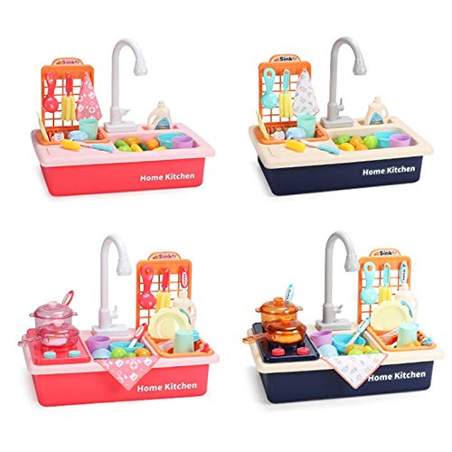Kinder Küche Spüle Spielzeug,Kinder Waschbecken Küche Spielküche,Elektrisch Küche Spielzeug Sets mit Zubehör,Küchen… – Bild 8