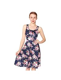 Seamido Vestido de verano para mujer, sin mangas, estilo informal, floral, sin mangas, para verano