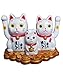 Solar Lucky Cat with Waving Arm, Japanese Maneki Neko Decorative Figurine, Office Home Car FengShui Decor Statue Ornament Sculpture Toy or Gift for Attract Wealth Business Luck Money