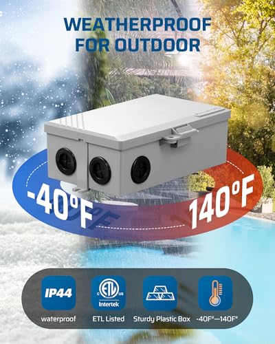 DEWENWILS Pool Pump Timer, Digital Timer Box, 2HP 40A 120-277 VAC, 7-Day 20 ON/Off Programmable Timer Switch for Water Heater, Pool Pump, SPA, Motor, ETL Listed Gray