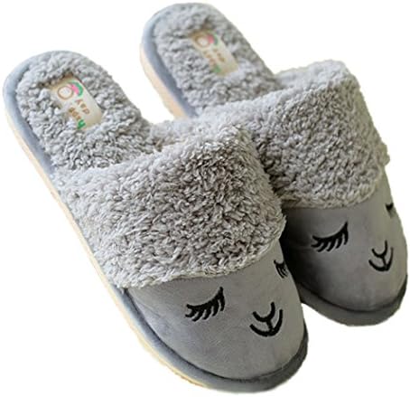 MiYang Winter Women's Cute Sheep Warm Plush Soft Sole Indoor Open Back Slipper