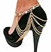 Goldtone Adjustable Heel Chain with Stones and Hanging Links