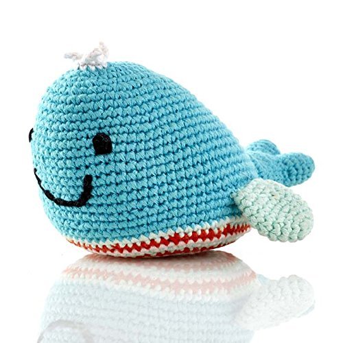 Pebble Fair Trade, Hand Made Rattle - Deep Turquoise Whale