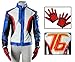 Another Me Men's Costume Soldier 76 PU Leather Embroidered Cosplay Jacket and Gloves Suit Male White Blue