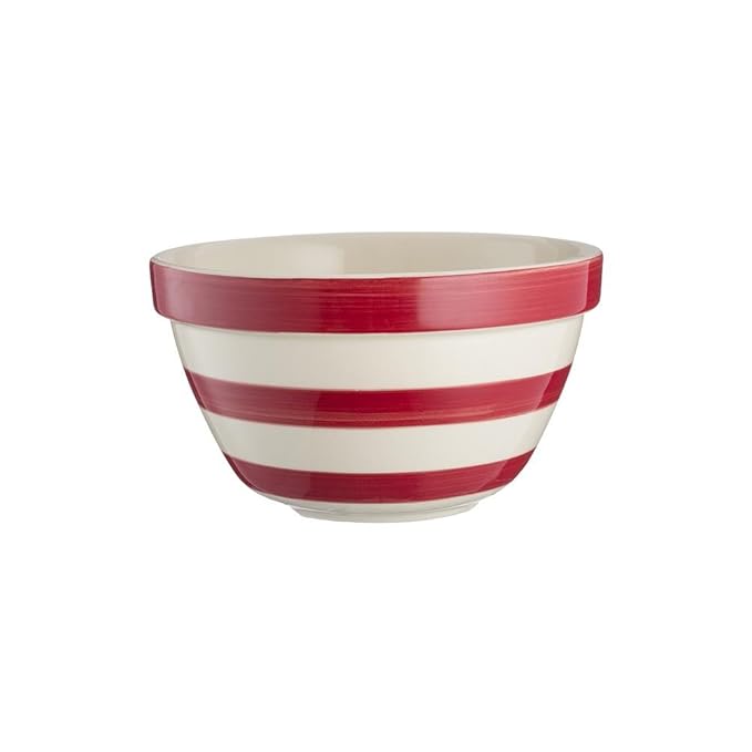 Mason Cash rot Streifen Splitterfest Steingut S24 (20 cm) alle Zweck Puddingform Schüssel, rot/weiß