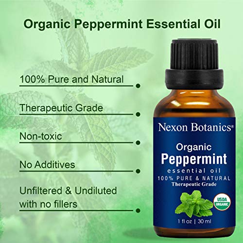 Nexon Botanics Organic Peppermint Essential Oil 30 ml - USDA Certified Pure Natural Essential Oils Peppermint Oil to Repel Mice - Menthol from Mentha Piperita - Cooling Smell with Fresh Mint Oil - Thumbnail 3