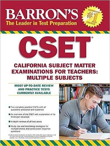 Amazon Com Cset California Subject Matter Exams For Teachers Multiple Subjects Barron S Test Prep Ca 9781438007472 Postman Ed D Robert D Books