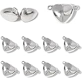 10 Sets of Alloy Heart-Shaped Jewelry Magnetic Clasps Magnetic Clasps for Bracelet Necklace Making Magnet Converter DIY Jewelry Accessories