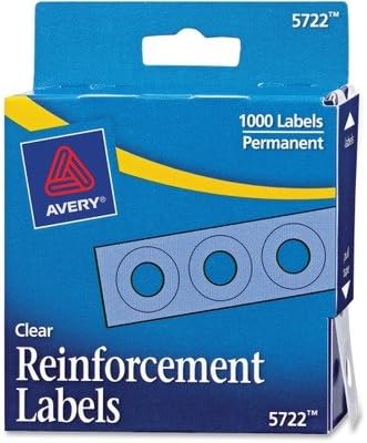 (3 Pack Value Bundle) AVE05722 Hole Reinforcements, 1/4" Diameter, Clear, 1000/Pack
