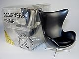 Miniature Mid Century Black Egg Chair Arne Jacobsen Designer Chair 1:12 Scale (3.5