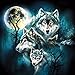 Franterd 30X30cm Lovely Animal Wolf - DIY 5D Diamond Painting By Number Kits - Paint with Diamonds Cross Stitch - Embroidery Crystal Rhinestone Pasted Drilled Arts Craft for Home