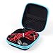 Coolsell Square Portable EVA Carrying Case with Internal Mesh Pocket for iPod MP3 Earphone Bluetooth Headset Headphone Parts and Accessories Charging Cable (Blue)