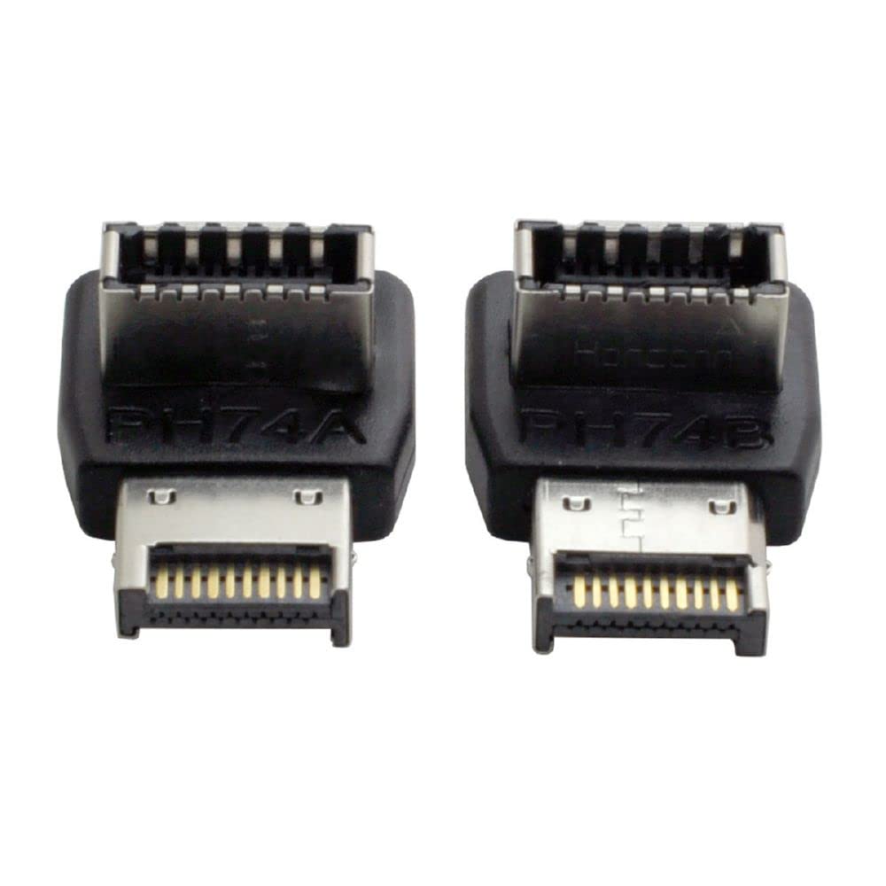 cablecc 2pcs Overmold USB 3.1 Front Panel Header Male to Female Type-E Motherboard Extension Data Adapter