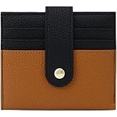 MultiValue Small Wallet for Women, RFID Blocking Slim Credit Card Wallet, PU Leather Bifold Wallets with Zipper Coin Pocket (Black-brown)