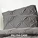Arachnes Needle Pinch Pleat King Duvet Cover Set, 3 Pieces Unique Pintuck Brushed Microfiber Dark Grey Bedding Set with Zipper and Corner Ties for Decor Bedding Room Style