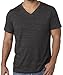 Mens Tri Blend V-Neck Tee Shirt, Large Charcoal Black