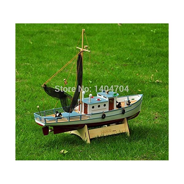 ZNYB DIY Handgefertigte Montage Schiff Maßstab 1/25 Naxos RC Fischereifahrzeug Fernbedienung Holzboot SC Model Kit – Bild 3
