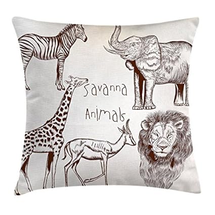 Amazon Com Safari Throw Pillow Cushion Cover Collection Of