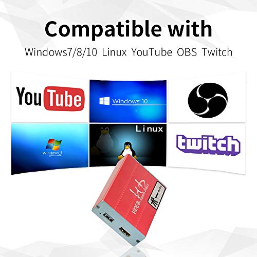 HDMI Game Capture Card, USB 3.0 HDMI Video Capture Dongle,Full HD 1080P HDMI Video Capture for PS3/ PS4 Xbox Wii u Nintendo Switch Support HDCP 1080P Windows 7/8/10 Linux YouTube OBS Twitch