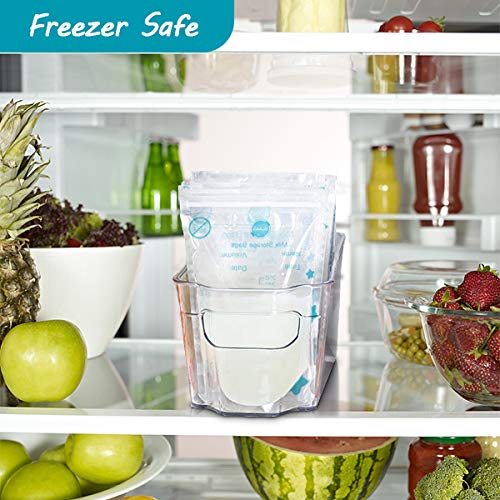 GLAND Breast Milk Storage Bags Easy Pour Spout 200 Count, Pre-Sterilized BPA Free Ready to Use Double Zipper Seal Bags for Pumping Freezing and Feeding Self-Standing Flat Profile Space Saving 8 oz. - Thumbnail 6