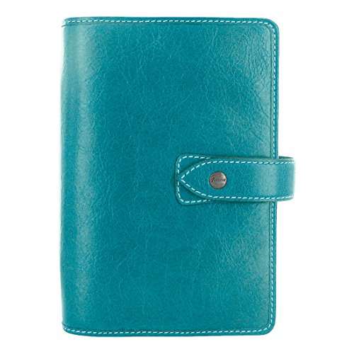 Filofax Malden Kingfisher Personal Size Leather Organizer Agenda Planner Ring Binder 2019 Calendar with DiLoro Jot Pad Refills (Personal, 2019 Kingfisher, 026026)