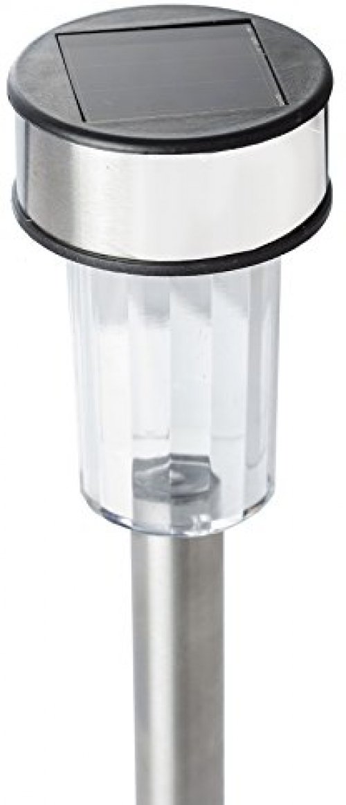 Babz 10 x COLOUR CHANGING STAINLESS STEEL SOLAR LED GARDEN LIGHTS RECHARGEABLE LAMPS