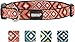 Friends Forever Dog Pattern Collar Double Layer Woven Square Orange Medium 14-20