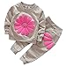 Avidqueen Toddler Baby Girls Sunflower Clothes Set Long Sleeve Top and Pants 2pcs Outfits Fall Clothes (Grey,Age 5T)