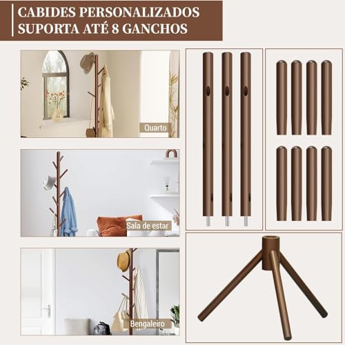 Cabideiro Vertical para Quarto, Mancebo Bolsa Pendurada, Mancebo