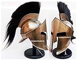 Medieval Armour KING LEONIDAS GREEK SPARTAN 300 Roman Helmet on Wooden Stand