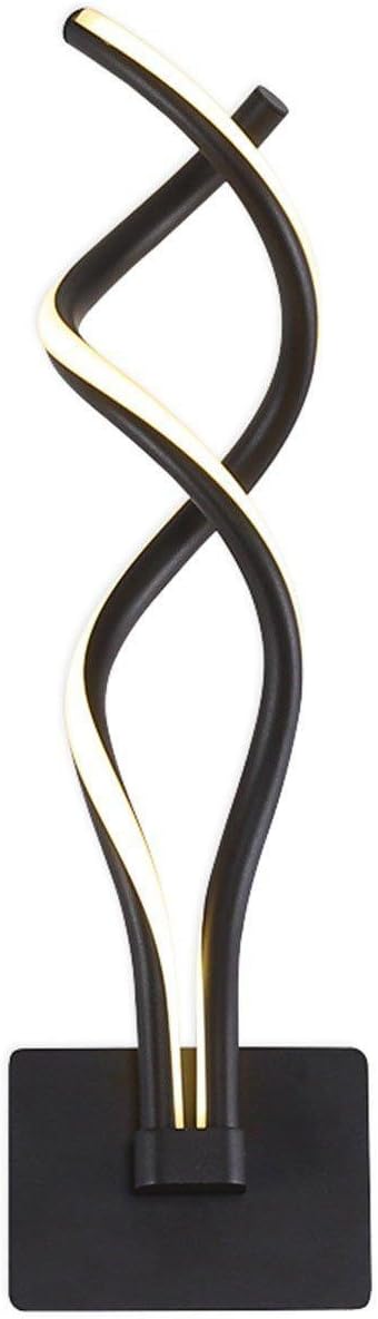 Hireomy LED Wall lamp Modern Creative Black Wall lamp 13W Indoor Lighting Wave Curved lamp Metal Acrylic wash Wall lamp 3200K Warm White Living Room Bedroom [Energy Class A++]