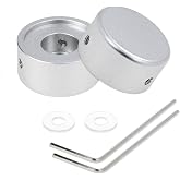 Bitray Guitar Effect Footswitch Topper Guitar Pedal Button Topper - 2PCS | Aluminum Alloy丨24x12mm丨Pedal Caps丨Silver Anodized丨Rubber Inner Protection丨Fits 10.4mm Switche丨Set Screws for Fit丨with Wrench
