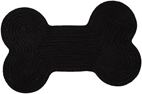 Dog Bone Solid Scatter Rug, 18 by 30-Inch, Black