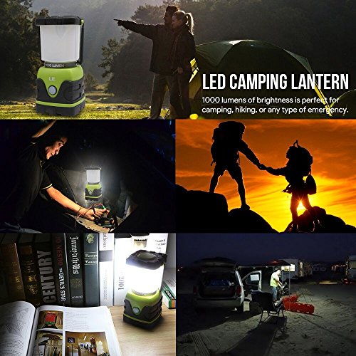 [- LE 1000lm Campinglampe 3 Helligkeiten dimmbar IPX4 wasserdicht Laterne Außenleuchte fü