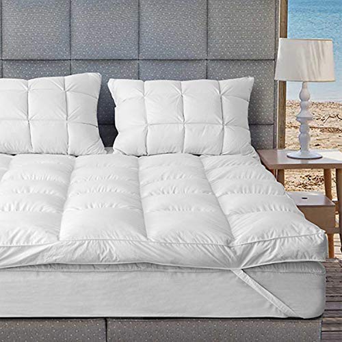 Giantex Mattress Topper Pad Cover for Bed with 4 Elastic Bands of Deep