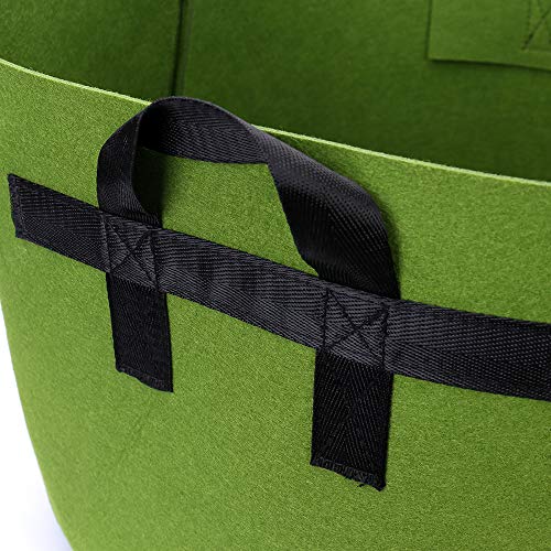 GEMGO 3 Pack Potato Grow Bag, 15 Gallon Aeration Waterproof Fabric Sweet Potato Planter, Vegetable Peanut Growing Box Bucket Pot for Nursery Garden (15 Gallon, Green)