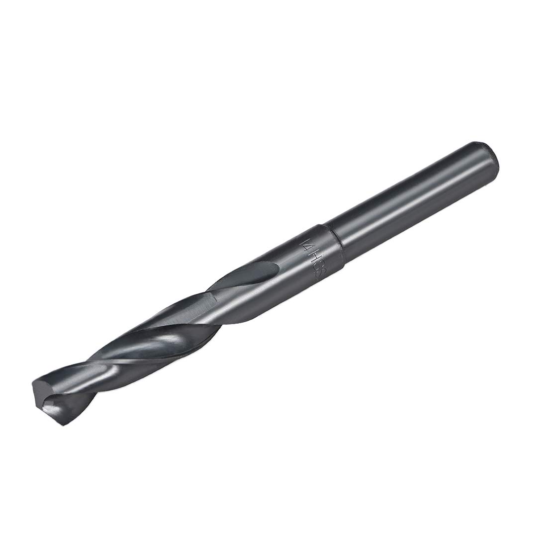 uxcell 14mm Reduced Shank Drill Bit HSS 6542 Black Oxide with 1/2 Inch Straight Shank
