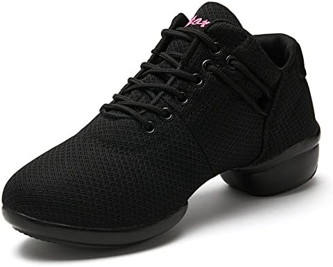 Modern Dance Trainers Jazz Comfort Sneakers for Women Ladies Ballroom Mesh Soft Split Sole Black Pink Red White 35-41
