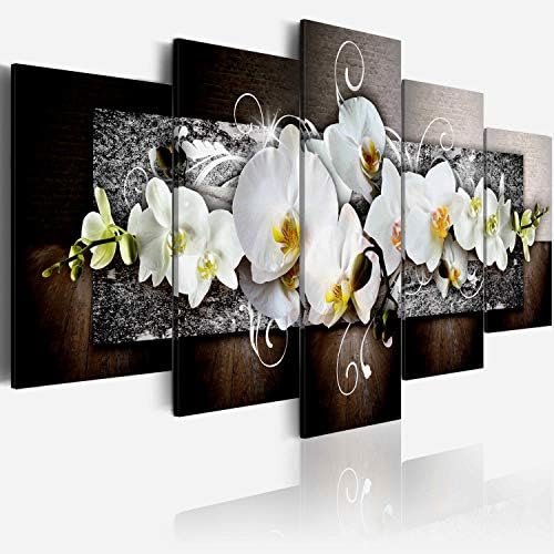 youkuart Canvas Prints Orchid Flowers Floral Canvas Print Abstract Design Wall Art Painting Decor for Home Decoration Artwork Pictures Bedroom Flower