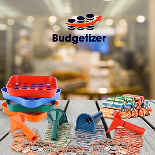 Coin Counters Tubes & Coin Sorters Tray - 4 Color-Coded Coin Sorting Tray and Coin Counting Tubes - Bundle with 100-Count Assorted Coin Roll Wrappers for US Coins