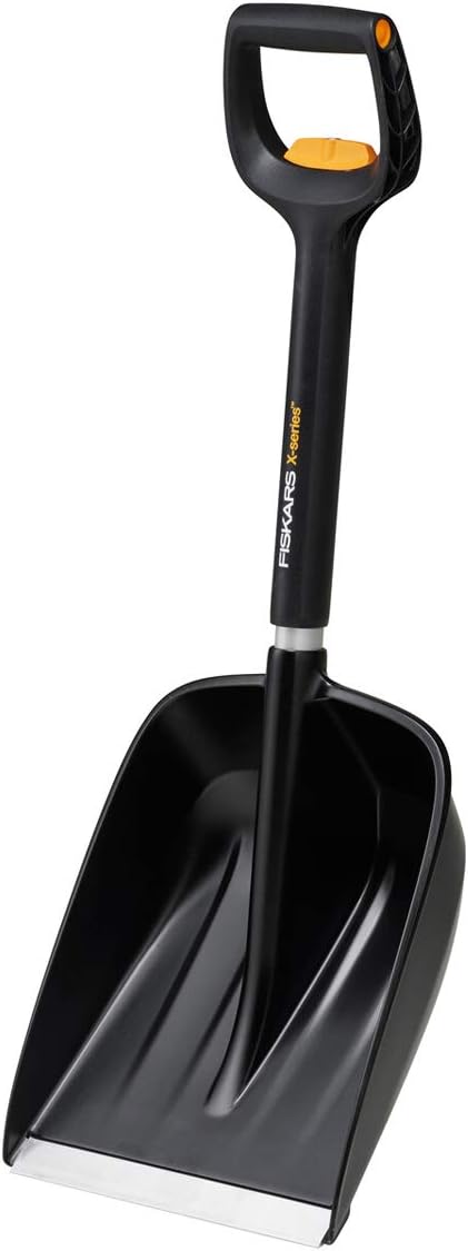 Fiskars Auto Snow Shovel, X-series, Telescopic, Length: 79.5-98.7 cm, Aluminium/Steel/Plastic, Black/Silver, 1057187 - Image 4