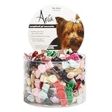 Aria Tiny Bows with Rosettes for Dogs, 100-Piece Canisters