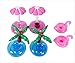 Mingge Inflatable Pool Drink Holder - Each 2 pcs Flamingo , Red Umbrella, Palm Tree Cup Holder Float (Set of 6)