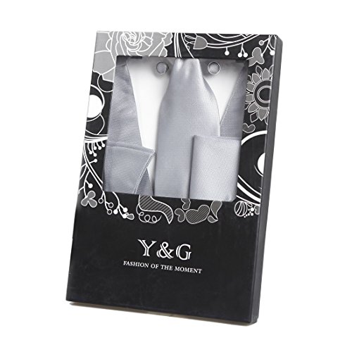 VS1002-S Mens Silver Vest Tie Cufflinks Hanky Bowtie Christmas Gifts By Y&G