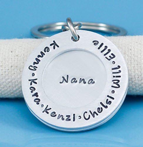 Nana keychain - 2 disc aluminum key chain - Nana - Grandma - customizable - Godmother - Grammy - Personalize this key chain