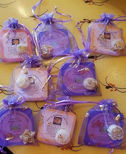 Anleolife 100pcs Purple Organza Bags Sheer Wedding Favors 3.9x4.7'' Lavender Baby Shower Drawstring Pouches Business Sample Display Gift Bags Soap Organizer 10*12cm(purple butterfly with gold print) - Thumbnail 3