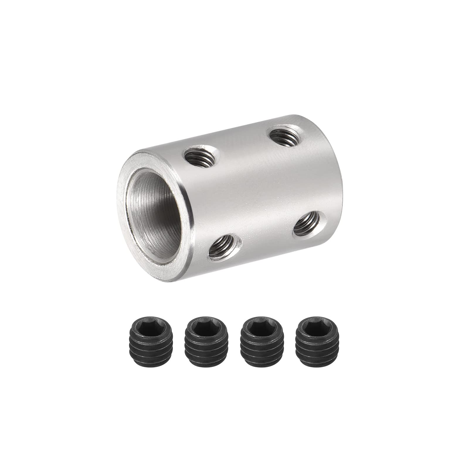 DMiotech 10-10mm Bore L22XD16 Rigid Coupling Shaft Coupling Joint Connector w Screws Stainless Steel Motor Shaft Extension Connector for 3D Printer