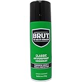 BRUT Classic Antiperspirant and Deodorant Spray - Scented Aerosol Deodorant for Men - Powerful Odor and Sweat Protection - Paraben Free - 6 oz