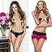 MUQU Bra with Tassel - Womens Silicone Petals Sequin Heart Pasties Adhesive Nipple Cover Reusable Bra Black