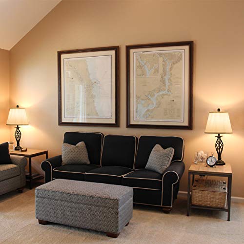 image for LANROS Spiral Cage 3 Piece Table and Floor Lamp Set, Modern Floor and 